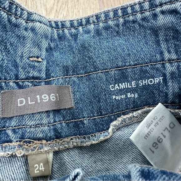 DL1961 Camille Paper bag shorts in skylight blue size 24 - Picture 5 of 7